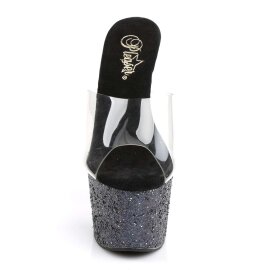 Pleaser Pantolette ADORE-701LG Transparent Schwarz...