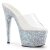 Pleaser Pantolette ADORE-701LG Transparent Silber Multi Glitter EU-35 / US-5