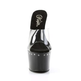 Pleaser Pantolette ADORE-701LS Transparent Schwarz EU-35...