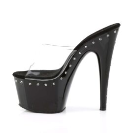 Pleaser Pantolette ADORE-701LS Transparent Schwarz EU-35 / US-5