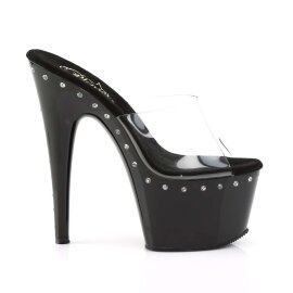 Pleaser Pantolette ADORE-701LS Transparent Schwarz EU-35 / US-5