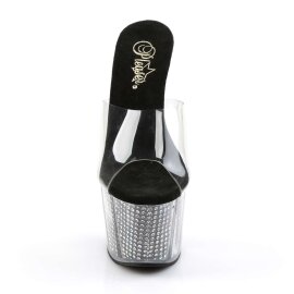 Pleaser Pantolette ADORE-701SRS Transparent Silber EU-35...