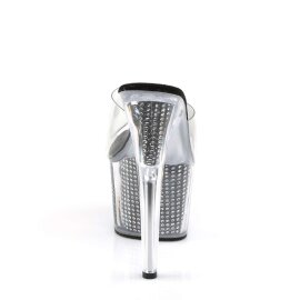 Pleaser Pantolette ADORE-701SRS Transparent Silber EU-35 / US-5