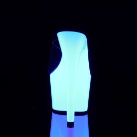 Pleaser Pantolette ADORE-701UV Transparent Neon-Weiß EU-35 / US-5