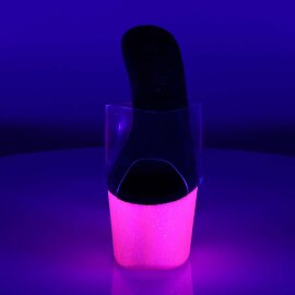 Pleaser Pantolette ADORE-701UVG Transparent Neon-Pink Glitter EU-41 / US-11