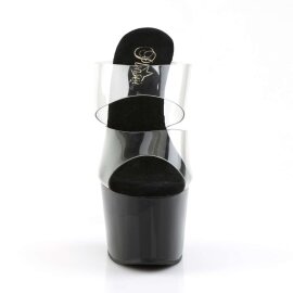 Pleaser Pantolette ADORE-702 Transparent Schwarz EU-37 /...