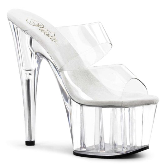 Pleaser Pantolette ADORE-702 Transparent Silber EU-35 / US-5