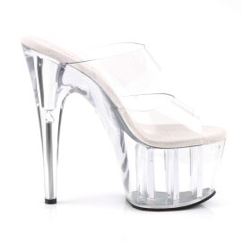 Pleaser Pantolette ADORE-702 Transparent Silber EU-35 / US-5