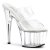Pleaser Pantolette ADORE-702 Transparent Silber EU-35 / US-5