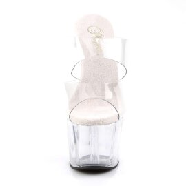 Pleaser Pantolette ADORE-702 Transparent Silber EU-37 / US-7