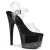 Pleaser Sandalette ADORE-708-3 Transparent Schwarz Silber Strass EU-38 / US-8
