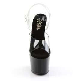 Pleaser Sandalette ADORE-708 Transparent Schwarz EU-35 /...