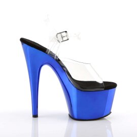 Pleaser Sandalette ADORE-708 Transparent Blau Chrom EU-37 / US-7