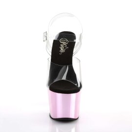 Pleaser Sandalette ADORE-708 Transparent Pink Chrom EU-35...