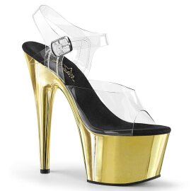 Pleaser Sandalette ADORE-708 Transparent Gold Chrom EU-35...