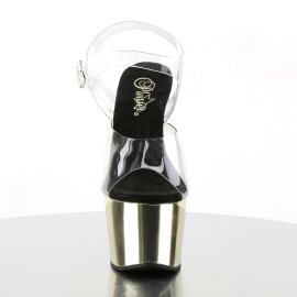Pleaser Sandalette ADORE-708 Transparent Gold Chrom EU-35...