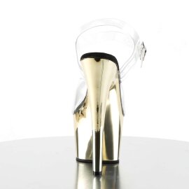 Pleaser Sandalette ADORE-708 Transparent Gold Chrom EU-35 / US-5