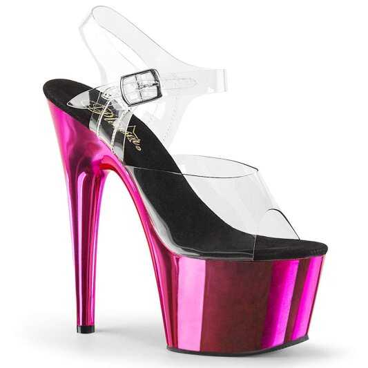 Pleaser Sandalette ADORE-708 Transparent Pink Chrom EU-35 / US-5