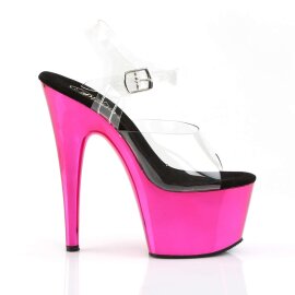 Pleaser Sandalette ADORE-708 Transparent Pink Chrom EU-35 / US-5