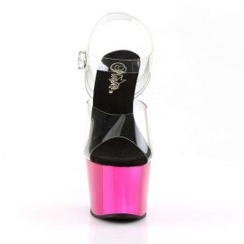 Pleaser Sandalette ADORE-708 Transparent Pink Chrom EU-37...