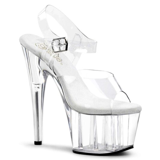 Pleaser Sandalette ADORE-708 Transparent Silber EU-35 / US-5