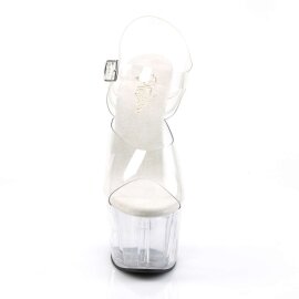 Pleaser Sandalette ADORE-708 Transparent Silber EU-35 / US-5