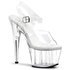 Pleaser Sandalette ADORE-708 Transparent Silber EU-38 / US-8