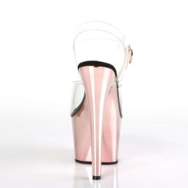 Pleaser Sandalette ADORE-708 Transparent Rose-Gold Chrom EU-35 / US-5