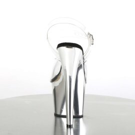 Pleaser Sandalette ADORE-708 Transparent Silber Chrom EU-35 / US-5