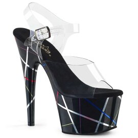 Pleaser Sandalette ADORE-708BMC Transparent Schwarz EU-35...
