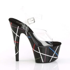 Pleaser Sandalette ADORE-708BMC Transparent Schwarz EU-35 / US-5