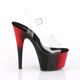 Pleaser Sandalette ADORE-708BR Transparent Rot Schwarz EU-35 / US-5