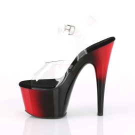 Pleaser Sandalette ADORE-708BR Transparent Rot Schwarz EU-37 / US-7