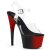 Pleaser Sandalette ADORE-708BR Transparent Rot Schwarz EU-37 / US-7