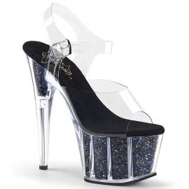 Pleaser Sandalette ADORE-708CG Transparent Schwarz...