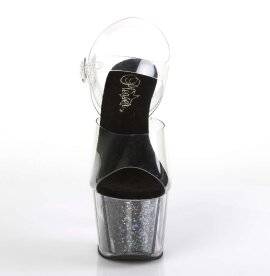 Pleaser Sandalette ADORE-708CG Transparent Schwarz...