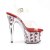 Pleaser Sandalette ADORE-708FL Transparent Rot EU-38 / US-8