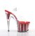Pleaser Sandalette ADORE-708G Transparent Rot Glitter EU-35 / US-5