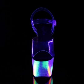 Pleaser Sandalette ADORE-708GXY Transparent Neon-Bunt...