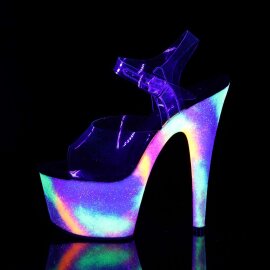Pleaser Sandalette ADORE-708GXY Transparent Neon-Bunt EU-37 / US-7