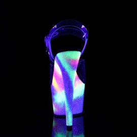Pleaser Sandalette ADORE-708GXY Transparent Neon-Bunt EU-37 / US-7