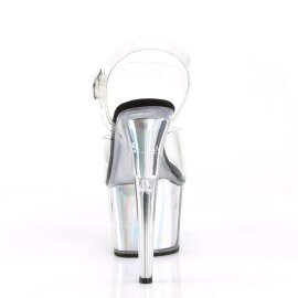Pleaser Sandalette ADORE-708HGI Transparent Silber Hologram EU-35 / US-5