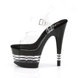 Pleaser Sandalette ADORE-708LN Transparent Schwarz EU-37 / US-7