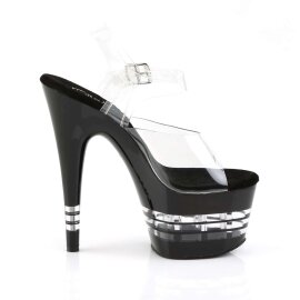 Pleaser Sandalette ADORE-708LN Transparent Schwarz EU-37 / US-7