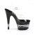 Pleaser Sandalette ADORE-708LN Transparent Schwarz EU-37 / US-7