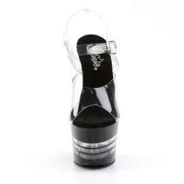 Pleaser Sandalette ADORE-708LN Transparent Schwarz EU-38...