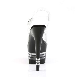 Pleaser Sandalette ADORE-708LN Transparent Schwarz EU-38 / US-8
