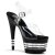 Pleaser Sandalette ADORE-708LN Transparent Schwarz EU-38 / US-8