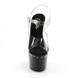 Pleaser Sandalette ADORE-708LS Transparent Schwarz EU-35...