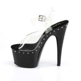 Pleaser Sandalette ADORE-708LS Transparent Schwarz EU-35 / US-5